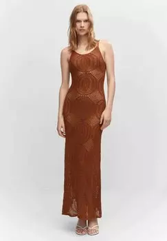 Длинное платье Mango, коричневый