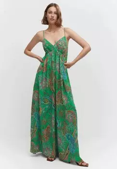 Длинное платье Mango, зеленый