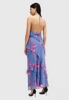 Длинное платье MARINA IONA AllSaints, фуксия