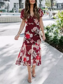 Длинное платье Milan Kiss, цвет bordeaux/creme