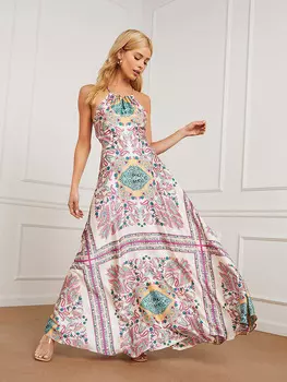 Длинное платье Milan Kiss, цвет creme/pink/blau