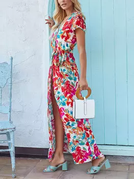 Длинное платье Milan Kiss, цвет creme/rot/trkis