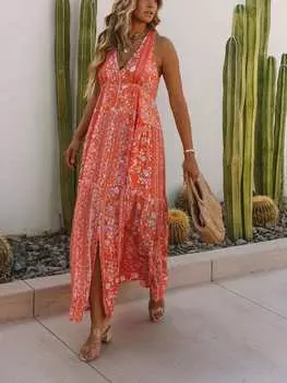 Длинное платье Milan Kiss, цвет orange/wei/lila