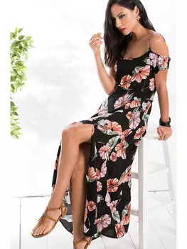 Длинное платье Milan Kiss, цвет schwarz/apricot