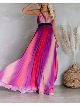 Длинное платье Milan Kiss Plissee, цвет lila/pink