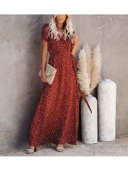 Длинное платье Milan Kiss, светло-коричневый