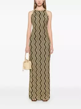 Длинное платье Missoni с зигзагообразным узором, золотой