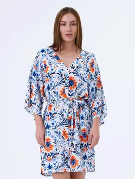 Длинное платье MOD, цвет soft apricot allover