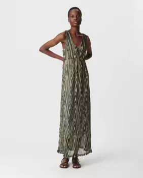 Длинное платье на бретелях IKKS, многоцветный