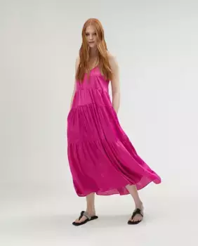 Длинное платье на бретелях Lola Casademunt, розовый