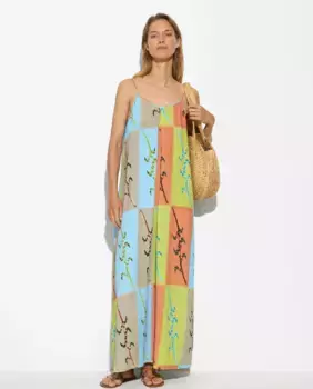 Длинное платье на бретелях с цветочным принтом Parfois, мультиколор
