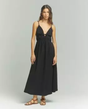 Длинное платье на бретелях Tintoretto, черный