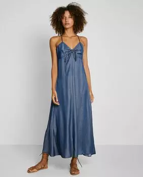 Длинное платье на бретелях Trucco, синий