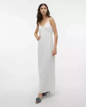 Длинное платье на бретелях Vero Moda, белый