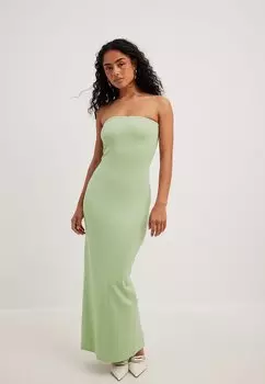 Длинное платье NA-KD, светло-зеленое