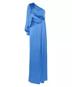 Длинное платье на одно плечо с драпировкой Mvp Wardrobe, синий