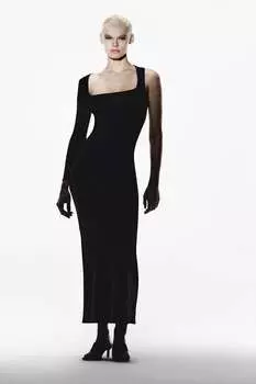 Длинное платье nilit & basf с вырезами ZARA, черный
