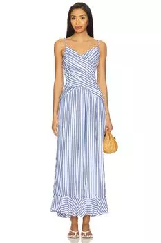 Длинное платье Noah от Line & Dot, blue & white