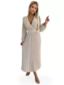 Длинное платье numoco, бежевый