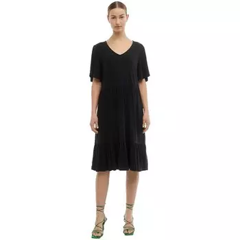 Длинное платье Object Janne Short Sleeve, черный