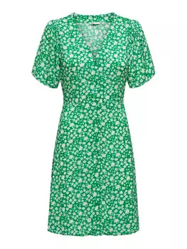 Длинное платье ONLY Legeres Mini Sommerliches Design Muster, зеленый