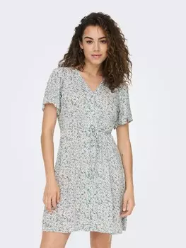 Длинное платье ONLY Legeres Mini Sommerliches Design Muster, серый
