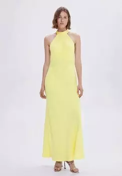 Длинное платье пастельно-желтого цвета Mango, желтый