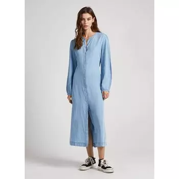 Длинное платье Pepe Jeans Fabiola Long Sleeve, синий