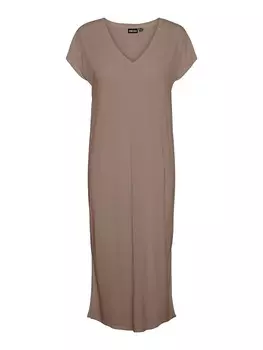 Длинное платье Pieces, светло-коричневый