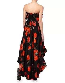 Длинное платье «Полное цветов»; Philipp Plein, цвет Black / Red