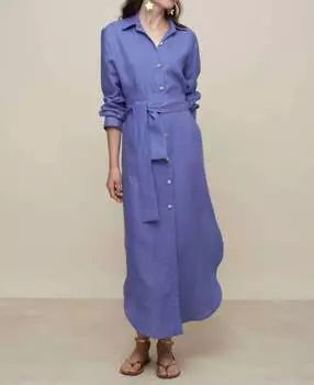 Длинное платье Positano синего цвета Galeria