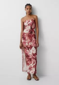 Длинное платье PULL&BEAR, красный