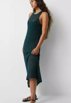 Длинное платье PULL&BEAR, темно-зеленый