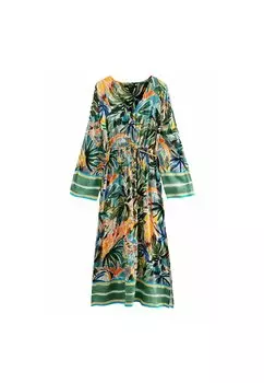 Длинное платье REGULAR FIT - KIMONO SLEEVE TIE WAIST Next, зеленый