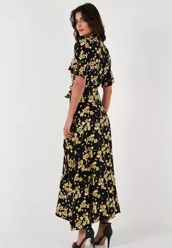 Длинное платье Regular Fit LELA, черно-желтое