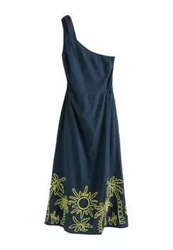 Длинное платье REGULAR FIT - ONE SHOULDER WRAP Next, синий