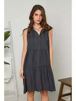 Длинное платье Rodier Lin Leinen, антрацит