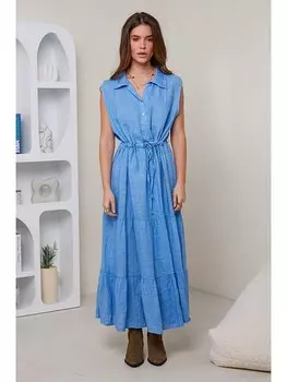 Длинное платье Rodier Lin Leinen, синий
