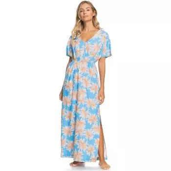 Длинное платье Roxy Dynamite Girl Again Short Sleeve, синий