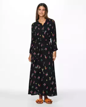 Длинное платье-рубашка Pieces, черный