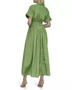 Длинное платье-рубашка с коротким рукавом DKNY, светло-зеленый