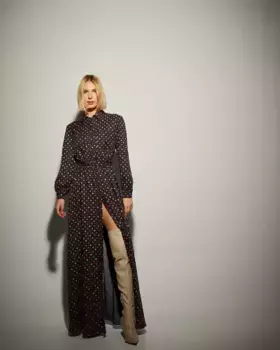 Длинное платье-рубашка с принтом Dolores Promesas, черный