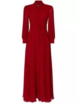 Длинное платье-рубашка с прозрачным эффектом PINKO, красный