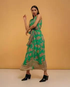 Длинное платье-рубашка с рукавами без рукавов Niza, зеленый