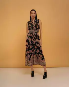 Длинное платье-рубашка с рукавами без рукавов Niza, черный