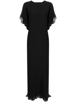Длинное платье с английской вышивкой Rodebjer, черный