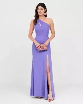 Длинное платье с асимметричным вырезом и разрезом по бокам Veneno en la piel, цвет Lila