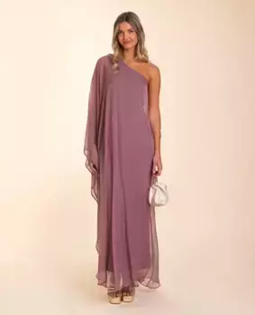 Длинное платье с ассиметричной накидкой The-Are, цвет Rosa