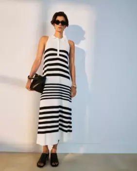 Длинное платье с бретелью через шею Woman El Corte Ingls, белый