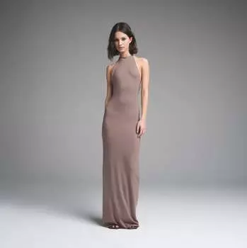 Длинное платье с бретелью через шею SKIMS, цвет amethyst